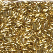 Miyuki Bugle Beads Stäbchen gedreht 6mm 0191 24 Karat plated Gold ca10gr